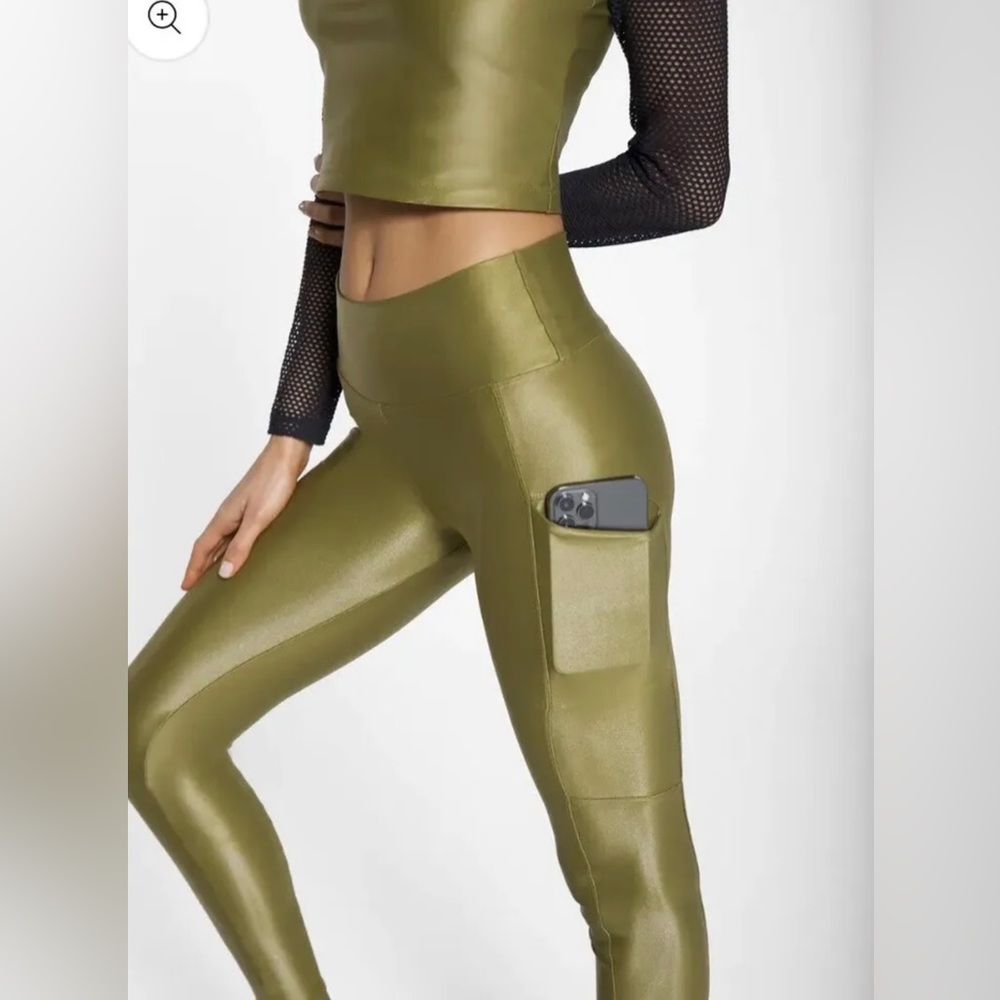 Koral Activewear Rina Infinity Cargo High Rise Legging - Fir Green XS NWT